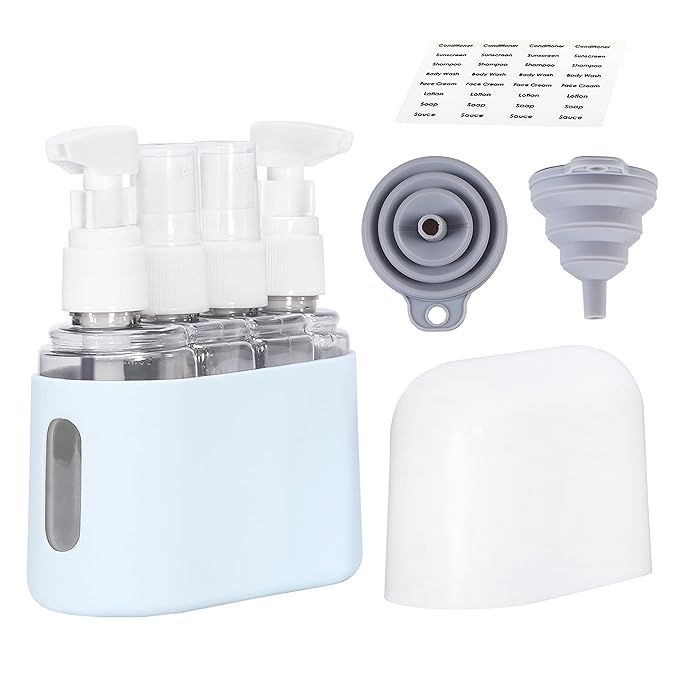 Bpluma Travel Bottles, Leak Proof Containers For Toiletries TSA Approved Airplane Accessories Kits For Liquid With Labels