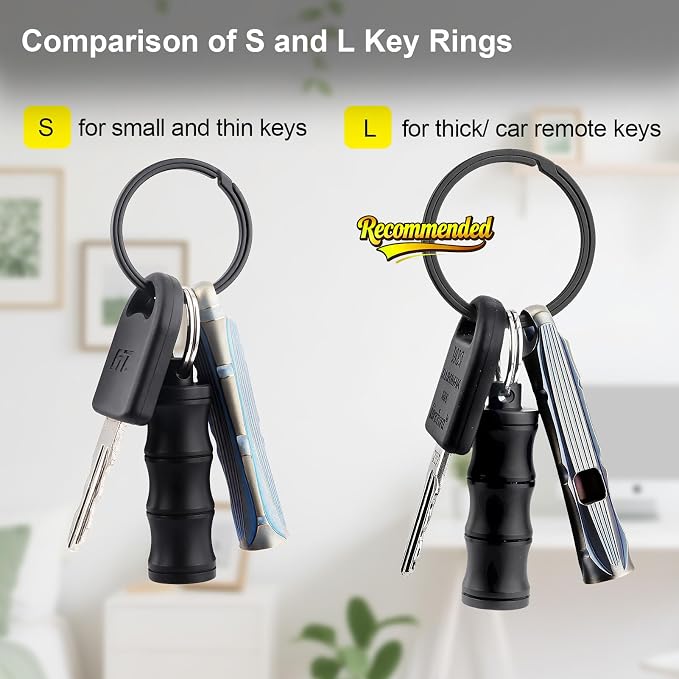 Titanium Key Rings Heavy Duty Side Push Split Key Chain Rings for Key Carabiner Quick Release Keychain
