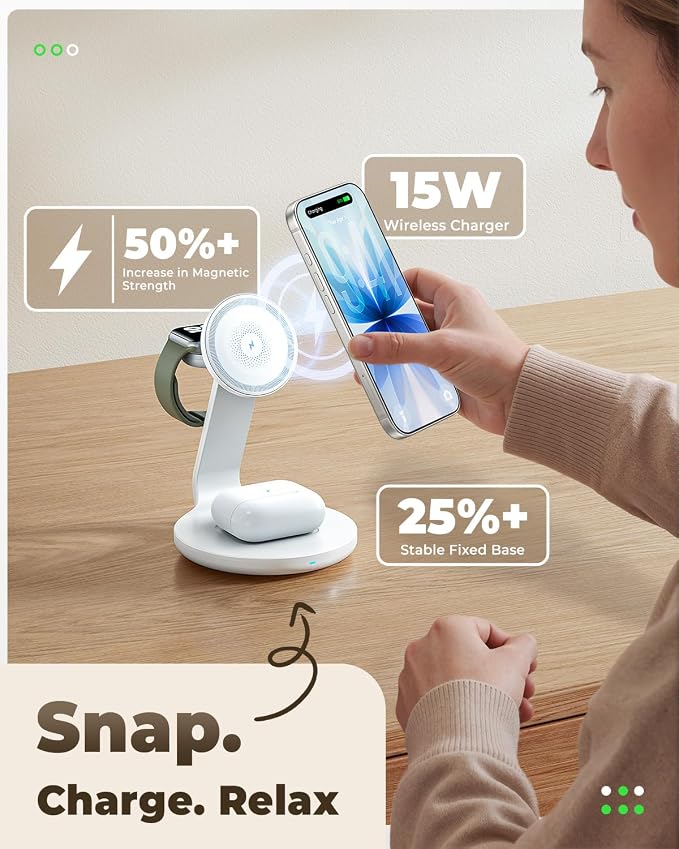 Charger Compatible with MagSafe, 3-in-1 Charging Station