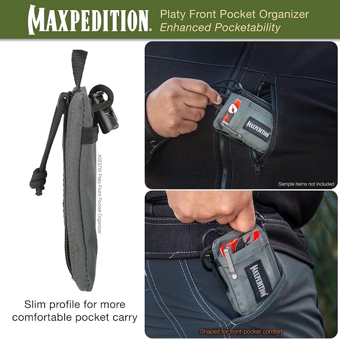MAXPEDITION Platy Pocket Organizer, Durable EDC Tool Pouch for Men, Neck Wallet with Paracord Lanyard, Holds Flashlight, Multitool, Pen, Notebook