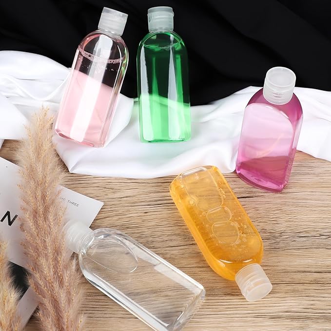 5 Pack 3.4 oz Clear Travel Bottles Kit for Toiletries, TSA Approved Travel Size Portable Refillable Containers Leak Proof Travel Accessories Essentials Set for Shampoo Conditioner Lotion