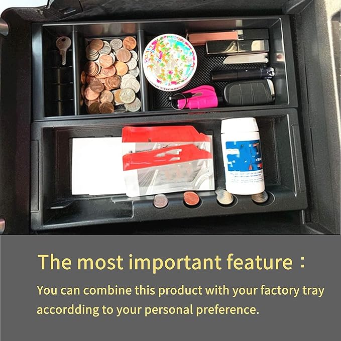 JOJOMARK Center Console Tray Organizer Box - Secondary Storage Compatible with Ford F150 (2015-2020, 2017-2022 F250 F350 F450, 2018-2022 2023 2024 Expedition)