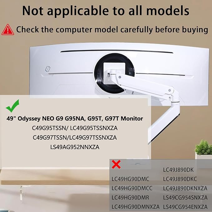 Odyssey G9 VESA Adapter Wall Mount Compatible with Samsung 49??Odyssey Neo G95T G97T G95NA Monitor(Fit for LC49G95TSSNXZA?�LC49G97TSSNXZA?�LS49AG952NNXZA)