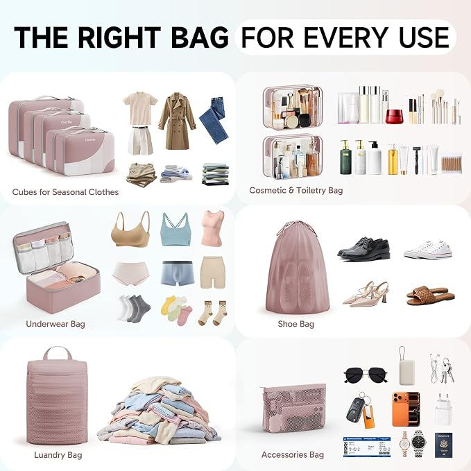 OlarHike 11 Set Packing Cubes for Travel, Gifts for Women Mom,Anti-Tearing Suitcase Organizer with Over 1000 pcs Mesh Holes,Vacation Essentials & Accessories for Cruise Ship
