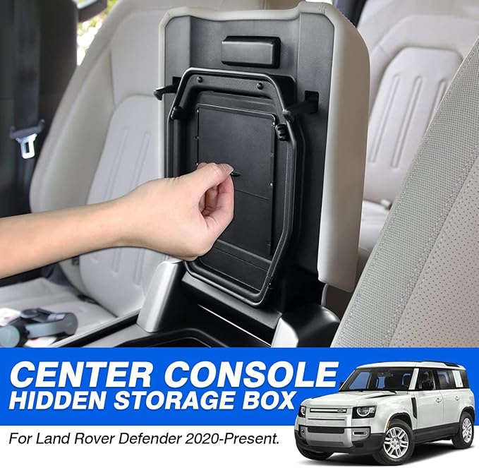 Karltys Center Console Hidden Organizer for Land Rover Defender Accessories Defender 90 110 130 2020-2025 2026 Armrest Hidden Storage Box Compartment