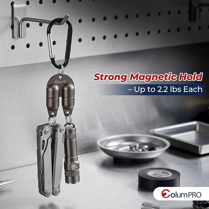 Twin Magnetic Quick Release Keychain with Carabiners, Detachable Keychain for Fly Fishing,Backpack,Outdoor