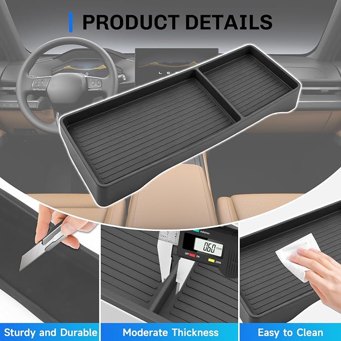 SXCY for 2026 Lexus ES Center Dashboard Organizer for 2026 Lexus ES Accessories Center Console Tray 2026 Lexus ES Screen Back Tray Silicone Dash Organizer Tray