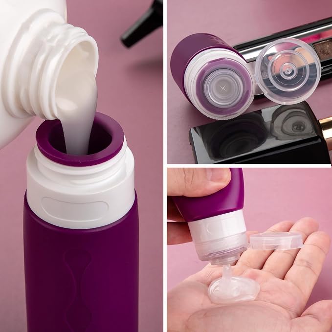 Gemice Travel Bottles for Toiletries, Tsa Approved, Travel Size Containers, BPA Free Leak Proof Tubs Refillable Liquid Accessories for Cometic Shampoo and Lotion Soap