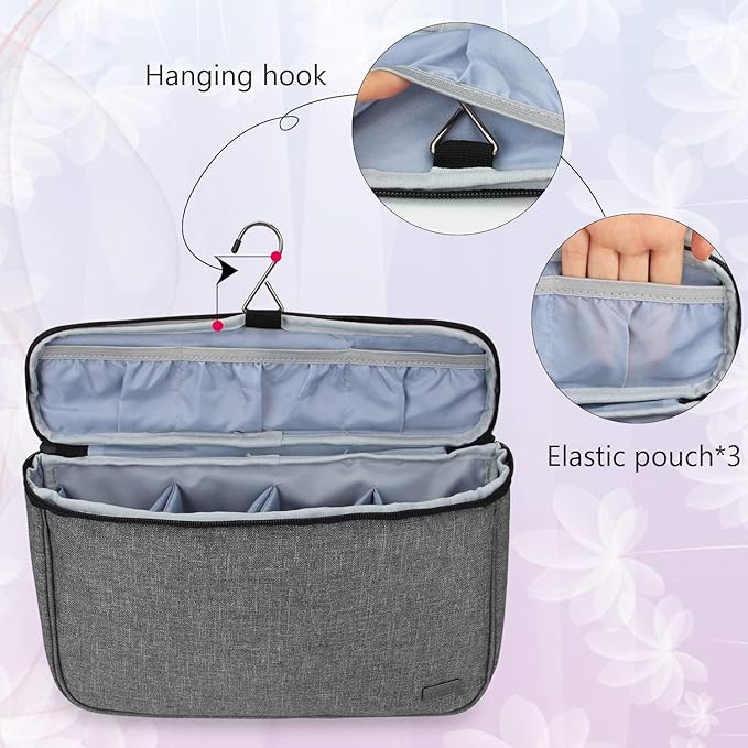 Teamoy Travel Storage Bag Compatible with Dyson Airwrap Styler, Portable Travel Organizer for Airwrap Styler and Accessories, Top-Opened, Gray