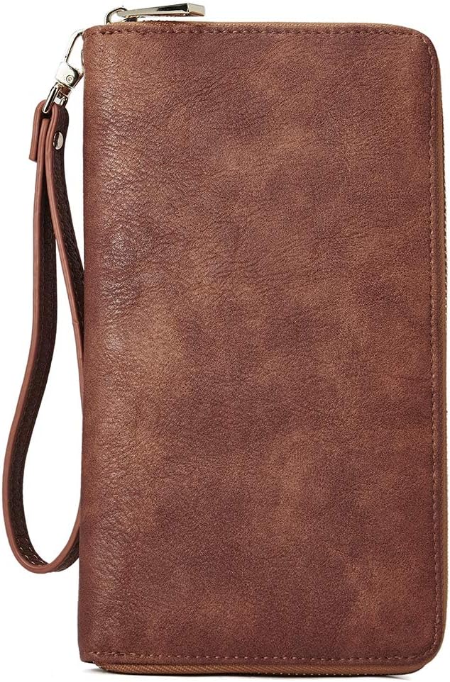 CLUCI Women Wallet Large PU Leather Wristlet Purse for Women RFID Blocking Zip Around Card Holder Ladies Travel Clutch | RFID, Bifold, Wristlet, Large