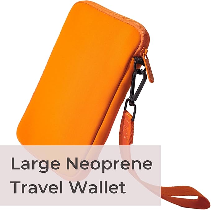POPUPS Passport Travel Wallet for Women - Large Multiple Document Organizer and Holder with Wristlet - Burnt Orange