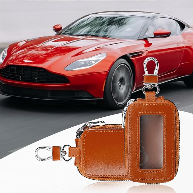 2 Pieces Leather Car Key Chain Case Holder Car Key Case Key Fob Protector Car Key Fob Cover Case
