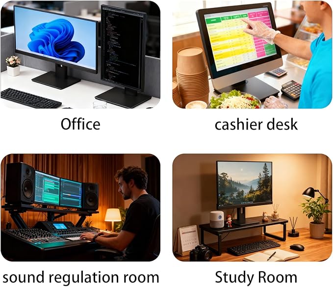 2026 Version Ergonomic VESA Monitor Stand, 150mm Spring Height adjustment, Tool-Free Base, Swivel, Tilt & Rotation, for 15??2" Monitors, 5.07??.95 lb, 100x100mm Vesa Mount (5.07~5.95LB)