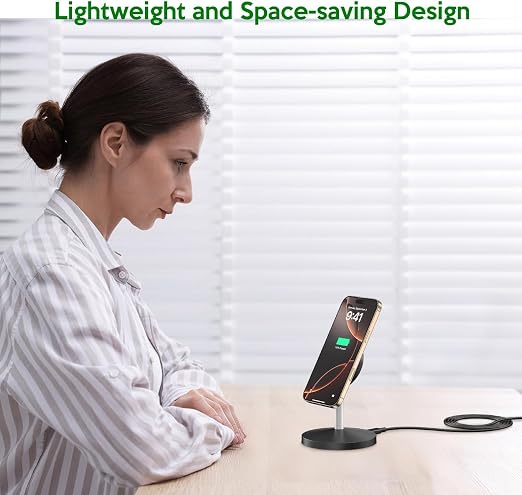 MagSafe Wireless Charging Station,iPhone Wireless Charger 6Foot Long USB C Cable, 15W Phone Magnetic Wireless Charger & Fast Charging Pad for iPhone 17/17 Air/17 Pro Max/16 Plus/16 Pro Max/15/14/13/12