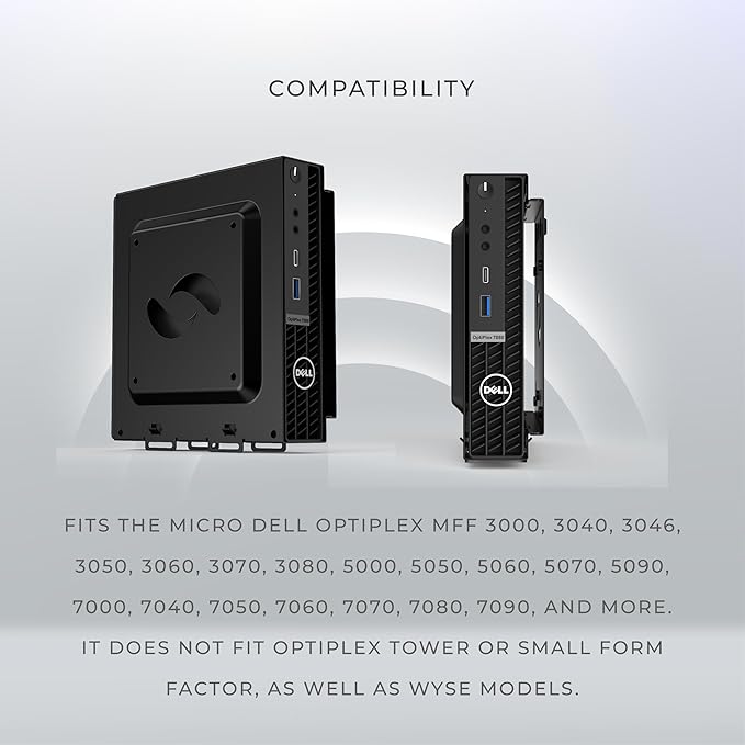 HumanCentric Dual VESA Mount Compatible with Dell OptiPlex Micro Mount with Power Supply Holder Box, Supports 100x100mm, Fits Many OptiPlex MFF Models, Includes Optional Power Supply Holder