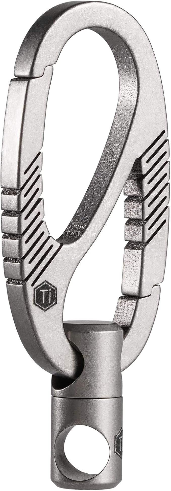 KeyUnity Titanium Carabiner Keychain Clip, Dual-Gate Quick Release EDC Key Ring Holder Organizer for Men and Women