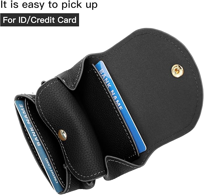 SENDEFN Leather Coin Purse for Women Small 3 Cash Change Pouch Holder Wallets