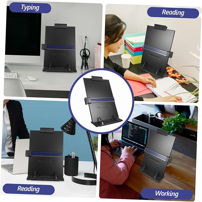 Reading Stand Document Holder Desk Book Rack Adjustable Angle Clip Holder Student Reading Stand