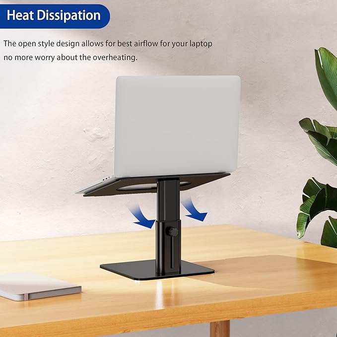 BESIGN LSX6N Laptop Stand, Ergonomic Adjustable Notebook Riser Holder, Computer Stand Compatible with Air, Pro, Dell, HP, Lenovo More 10-15.6" Laptops, Black