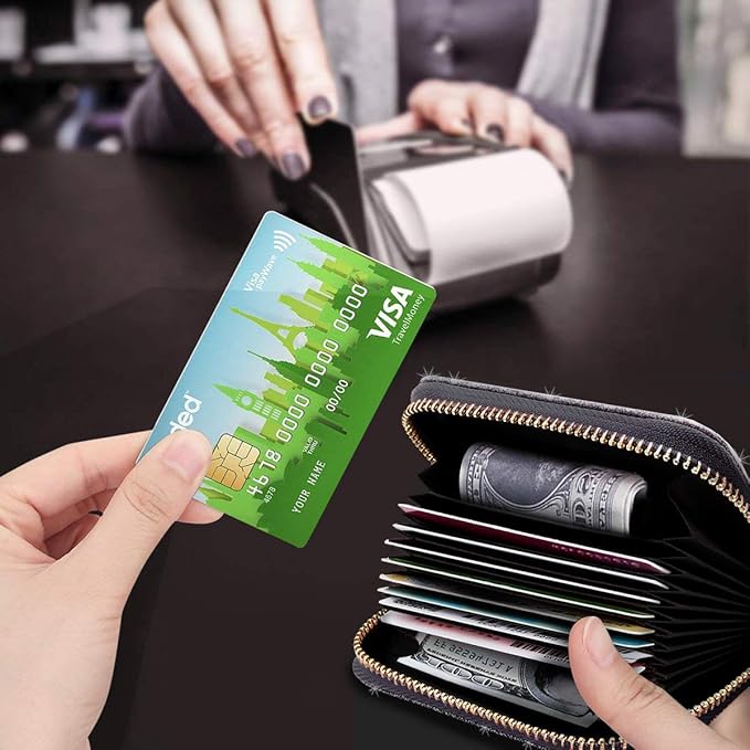 Coco Rossi Women's Small Credit Card Wallet RFID Cute Glitter Card Holder for Women, Grey