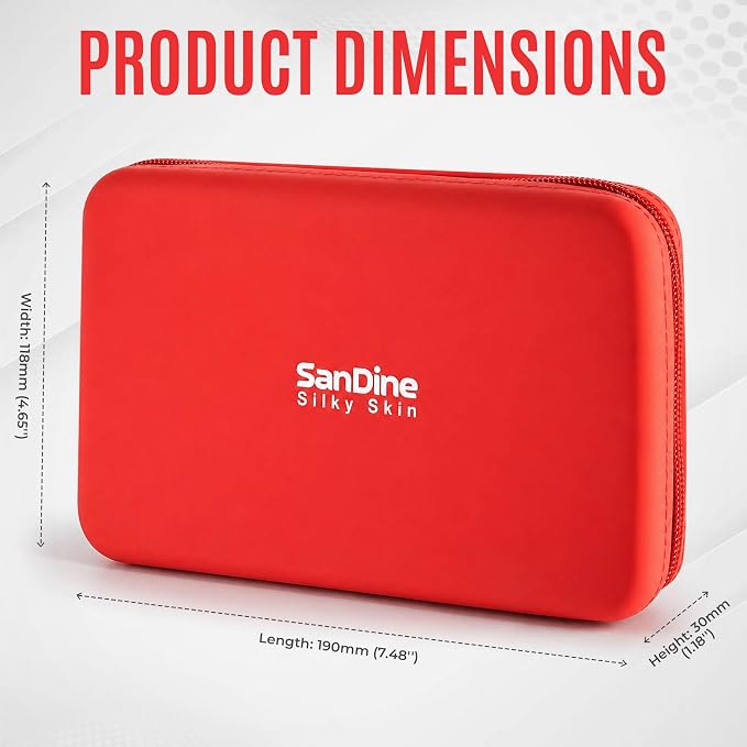 Silicone Cosmetic Bag – Waterproof Travel Makeup Pouch - Food-Grade Silicone Toiletry Organizer for Women & Men – Compact Stylish Multi-Functional Storage for Beauty Essentials - by Sandine (Red)