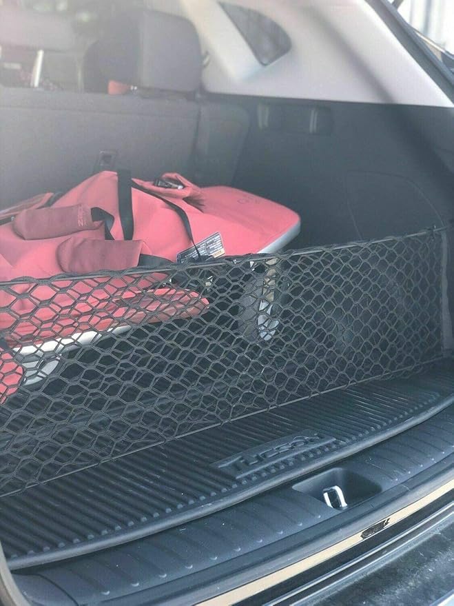 Trunk Organizer Cargo Net for Hyundai Tucson 2015–2025 – Envelope Style Cargo Net for SUV – Premium Mesh Elastic Car Trunk Organizer Vehicle Carrier Storage – Compatible with Tucson