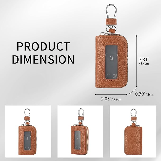 SENDEFN Universal Car Key Fob Case Leather Smart Remote Keychain Protector Holder