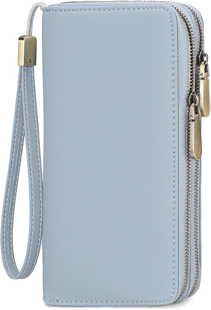 GAEKEAO Wallet for Women Clutch Leather RFID Blocking Wristlet Purse Zip Around Wallets Large Capacity Credit Card Holder