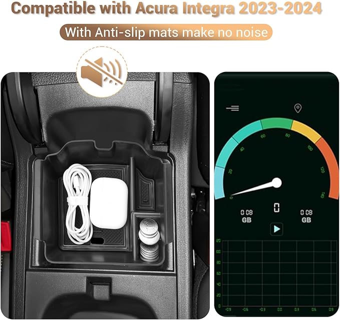 YEE PIN Integra Tray Black for 2023 2024 2025 2026 Acura Integra Center Console Organizer Console Storage Insert Integra Type S Tray Integra Arm Rest Organizer for Acura Integra Accessories 2025