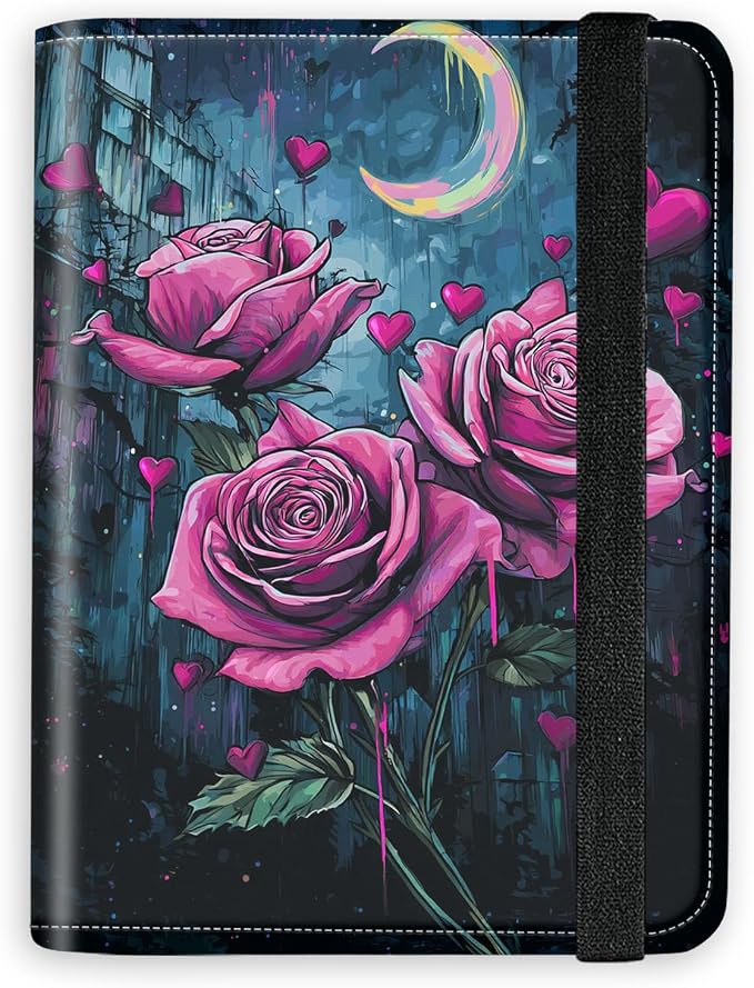 [3 Pink Roses Ultra-Slim Passport Holder Wallet with Pen Loop, RFID Blocking Faux Leather Travel Passport Cover, Compact Boarding Pass & Card Case Organizer for Women & Men