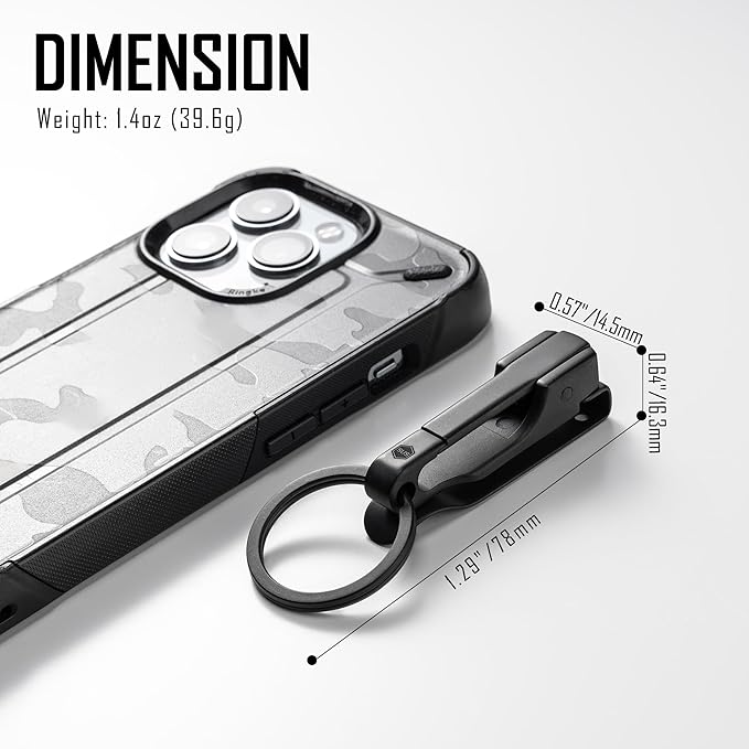 KeyUnity EDC Belt Keychain Clip Quick Release, Stainless Steel Duty Belt Key Ring Holder for Pants, Jeans, Trousers