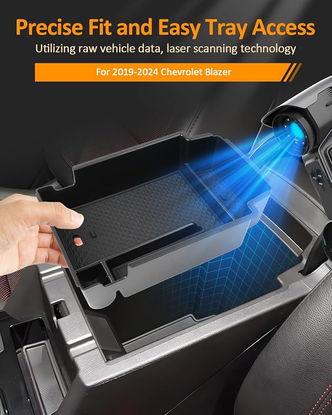 CDEFG for Chevy Blazer 2020-2025 2026 Accessories Center Console Organizer Tray Blazer (2LT, 3LT, Premier, RS) Armrest Storage Middle Console Insert