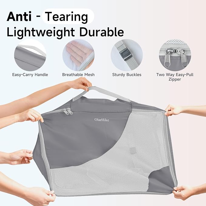 9 Set Packing Cubes for Travel, Gifts for Women Mom,Anti-Tearing Suitcase Organizer,OlarHike Vacation Essentials & Accessories for Cruise Ship