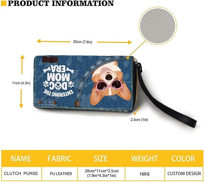 Bulopur Corgi Dog Wallet Purse for Women's Wallet RFID Blocking Credit Card Holder Large Capacity Wristlet Leather Wallets Purse Waterproof