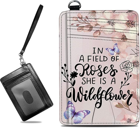 Small Travel Wallets, Sakura Butterfly Slim Minimalist Front Pocket Wallet with Wristlet, RFID Blocking PU Leather Credit Card Holder with ID Window Change Purse for Men Women