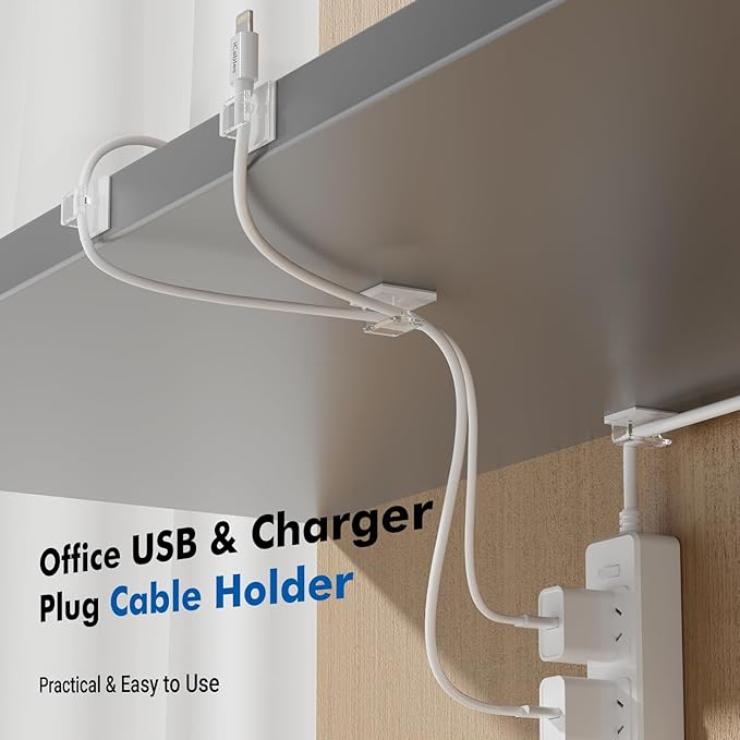 120 PCS Cable Clips, Small, Clear,Christmas Light Clips, Cable Management Wire Organizer Cord Holder for Under Desk, Car, Wall, TV PC Ethernet Cable