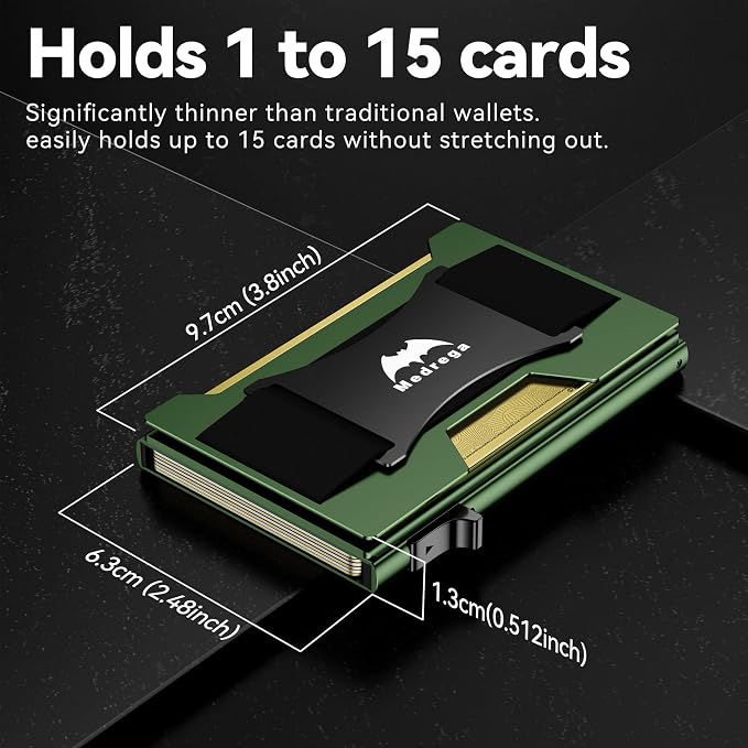 Smart Wallet for Men Slim Minimalist: Metal Pop Up Wallet - RFID Front Pocket Credit Card Holder - Gift for Male Husband at Anniversay Brithday