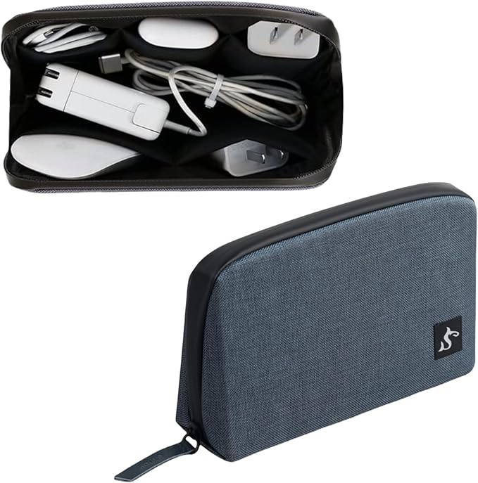 simtoper Electronic Organizer Travel Case – Waterproof Cable Bag for Cord, Charger, Hard Disk, Power Bank – Small Tech Storage for Travel, Backpack, Business Trip, Airplane