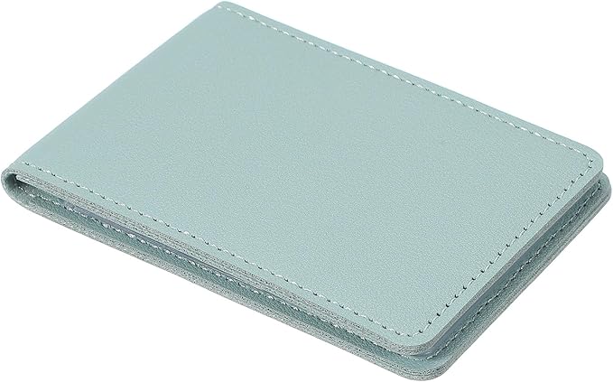 uxcell Leather Credit Card Holder, 10 Slots Blank Driver's License Holder for Women and Men, Multi-Functional Card Organizer for Documents, ID Cards, License(Blue)
