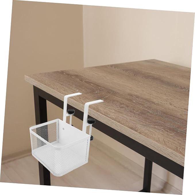 Tofficu under Desk Organizer Clamp Desk Basket for Efficient Storage Easy Installation No Damage Mesh Design for Cables Items for Home Office Use