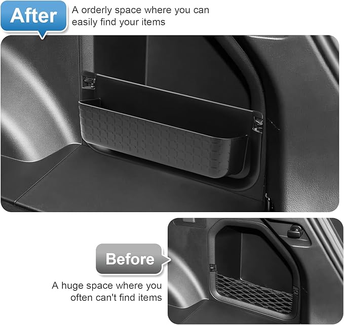 2026 RAV4 Console Organizer (Cargo Side), for Toyota RAV4 (LE/SE/XLE Premium/Woodland/XSE/Limited), Durable ABS &Anti-Slip Cargo Side Pockets Insert 2026 RAV4 Accessories
