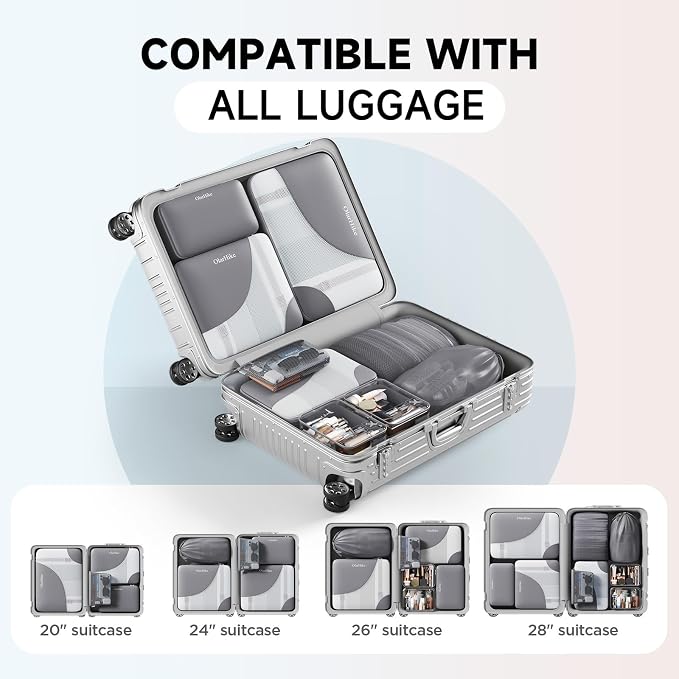 OlarHike 11 Set Packing Cubes for Travel, Gifts for Women Mom,Anti-Tearing Suitcase Organizer with Over 1000 pcs Mesh Holes,Vacation Essentials & Accessories for Cruise Ship