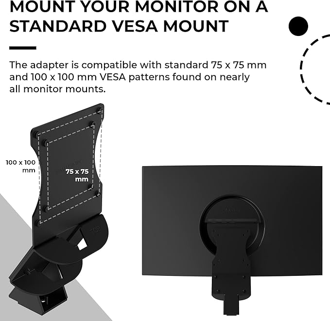 HumanCentric VESA Mount Adapter Compatible with Samsung Curved Monitors 32" CF397 and Samsung 24" CRG5, VESA Adapter Mounts Monitor to VESA Stand, Arm, or Desk Mount, Does Not Work with 27" Monitor