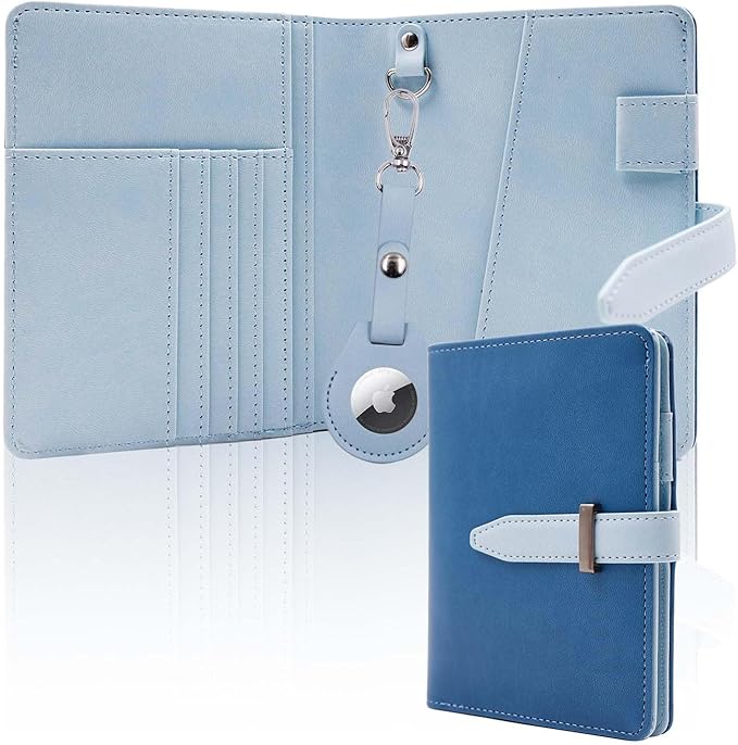 Passport wallets, Mulit-purpose RFID Blocking Passport Holder AirTag Wallet, Travel Wallet (Blue)