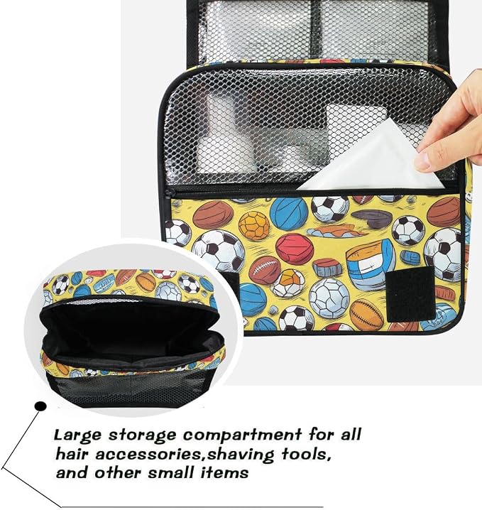 senya Hanging Travel Toiletry Bag -410 - Football Kit Makeup Case Cosmetics Organizer for Men Women
