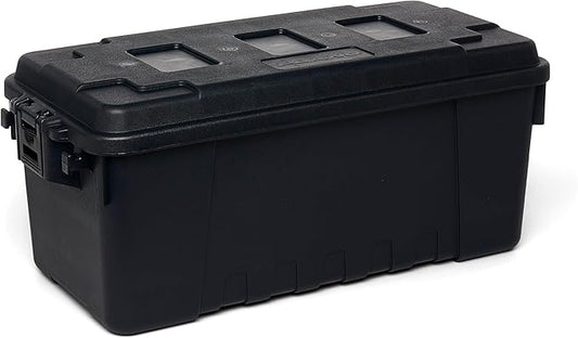 Plano Storage Trunk, Black, Medium, Lockable Storage Box, Airline Approved Sportsman Trunk, Hunting Gear and Ammunition Bin, Heavy-Duty Containers for Camping, 68-Quart