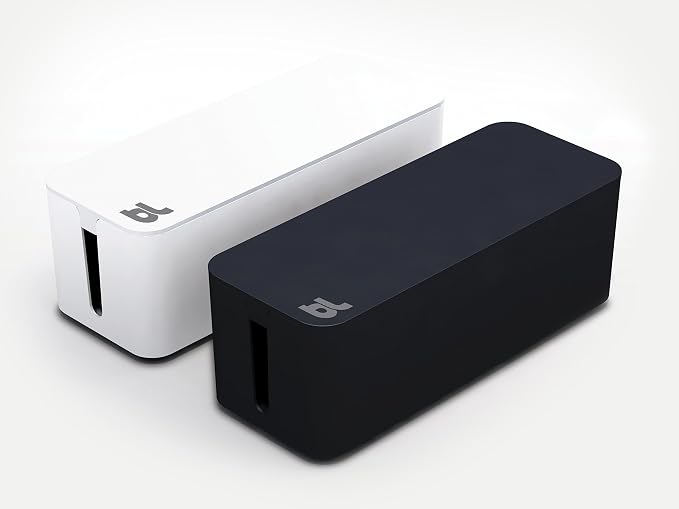 Bluelounge CableBox cable organizer hides messy, loose, tangled cables White color (CB01WH)