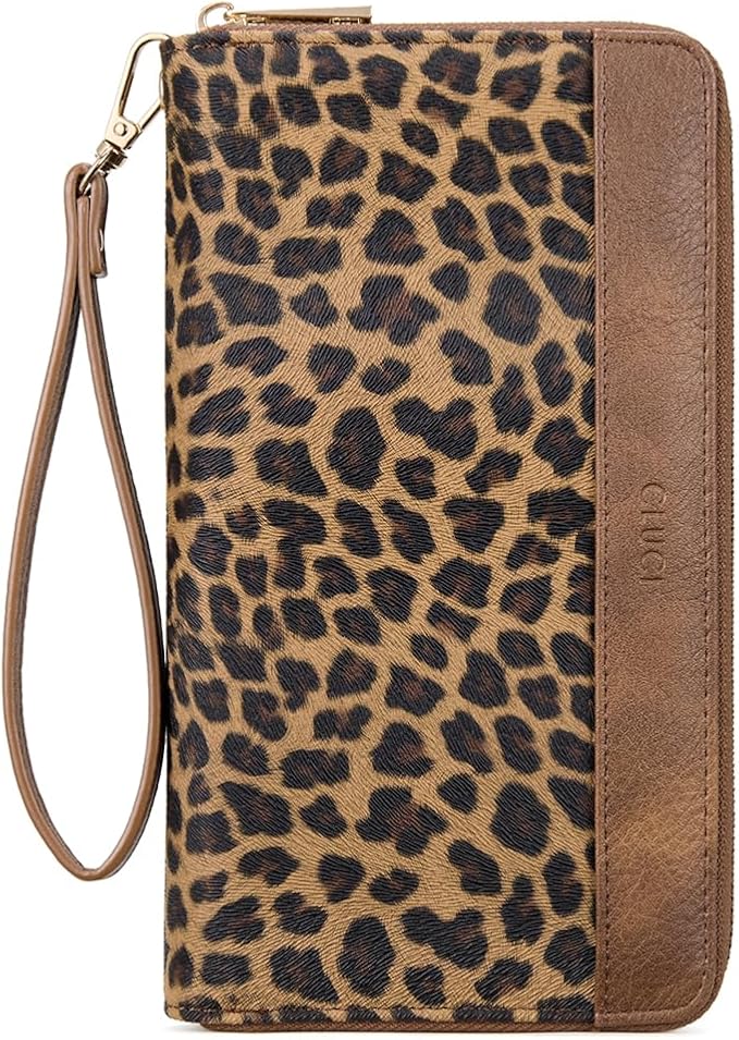 CLUCI Women Wallet Large PU Leather Wristlet Purse for Women RFID Blocking Zip Around Card Holder Ladies Travel Clutch | RFID, Bifold, Wristlet, Large