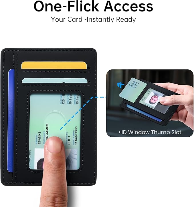 Chelmon Slim Wallet for Men, Minimalist Front Pocket RFID Blocking Credit Card Holder