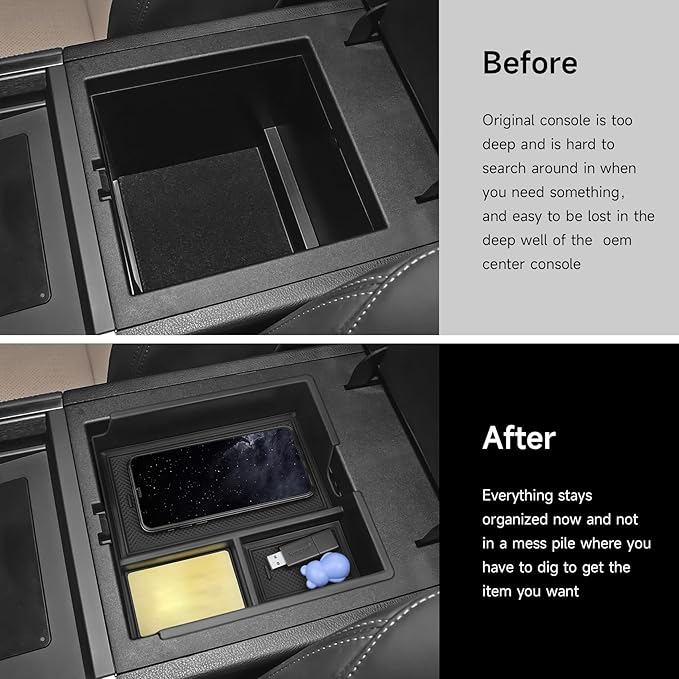 Center Console Organizer Tray Compatible with Lexus 2024 2025 2026 GX550 Premium/Luxury/Overtrail Accessories Armrest Storage Box ABS Console Insert Tray Container (Not Fit Cool Box)